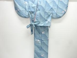 のり散らしに花模様二部式小紋着物